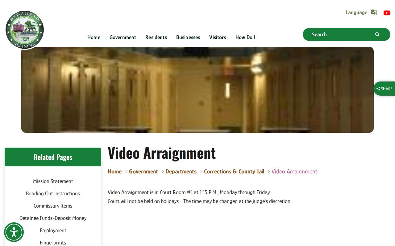 Boone County booking and court arraignment source