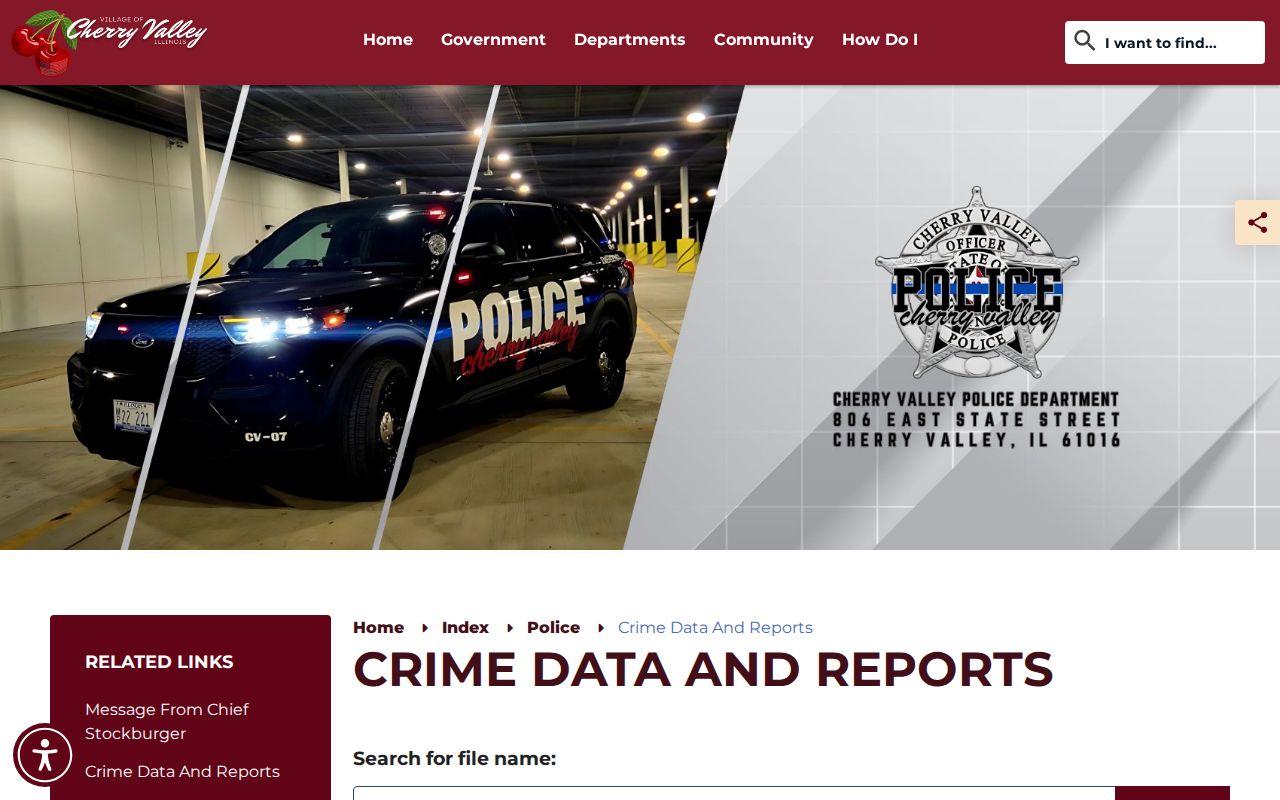 Cherry Valley police crime data and reports source